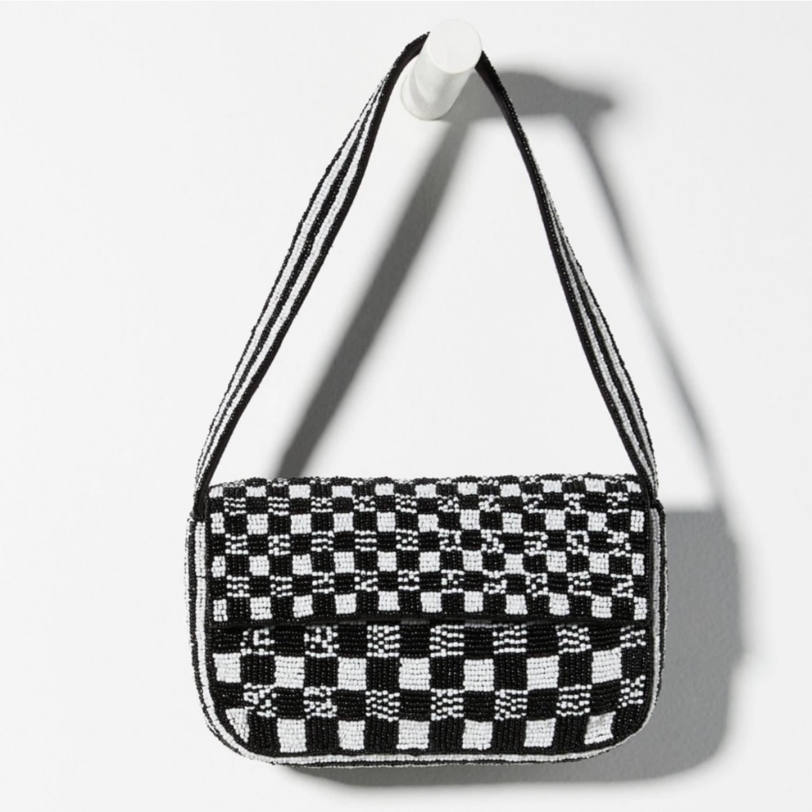 Anthropologie Beaded Checker Bag - Image 1