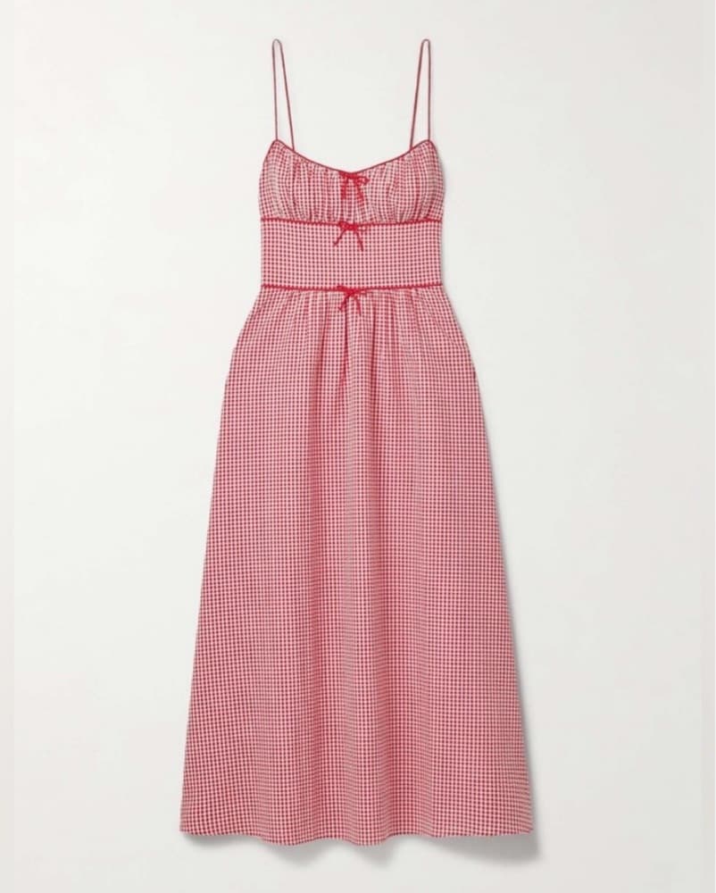 DOEN Belline bow-detailed gingham dress - Image 3