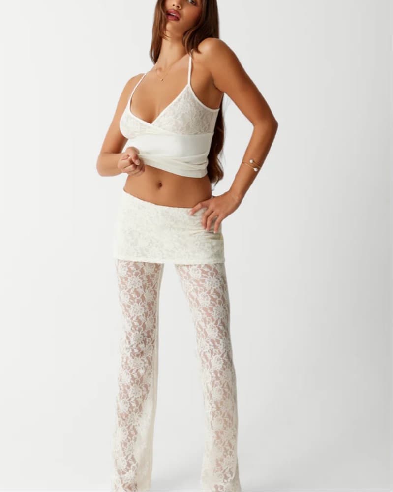 Frankie’s Bikinis Lace Tank and Pant Set - Image 1
