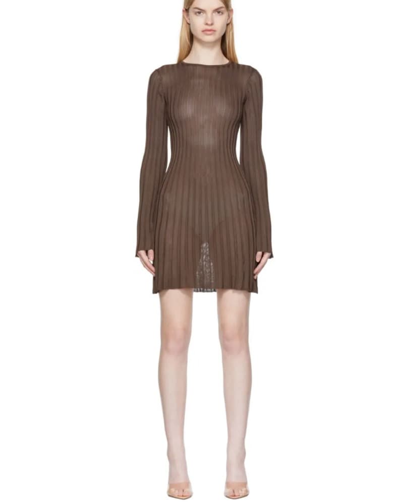 SIR Long Sleeve Sheer Dress, Size Small  - Image 1
