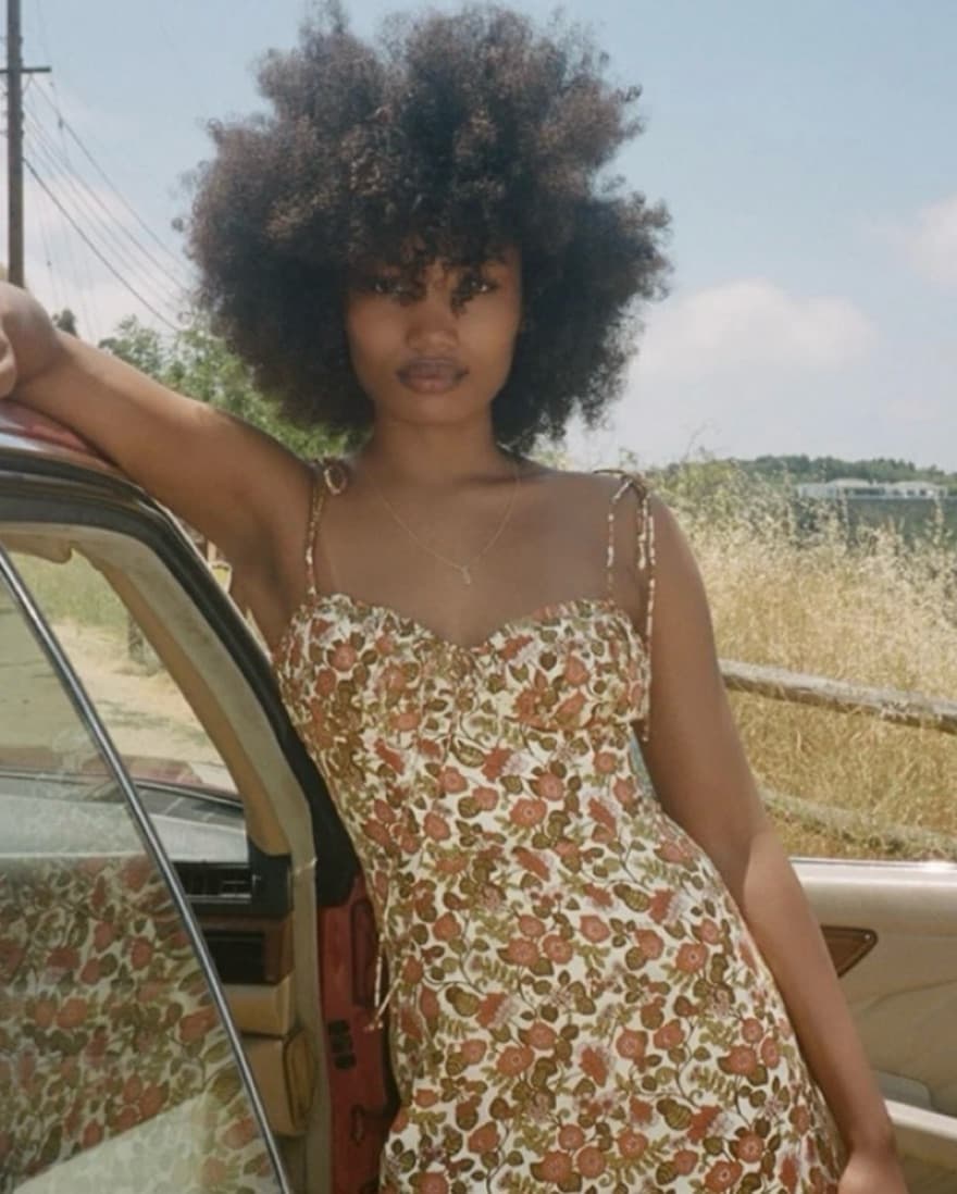 Brown Floral Realisation Mini Dress - Image 1