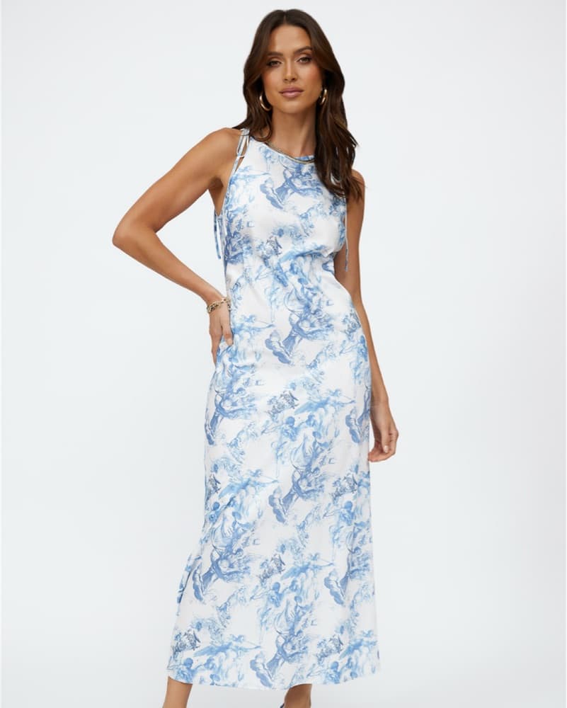 Renaissance Midi Halter Silk Dress - Image 1