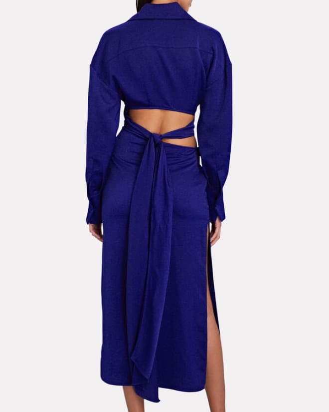 Ronny Kobo Blue Wrap Dress - Image 5