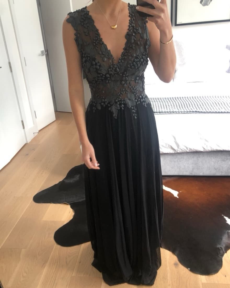 Ema Savahl Floor Length Double V-Neck Go - Image 1