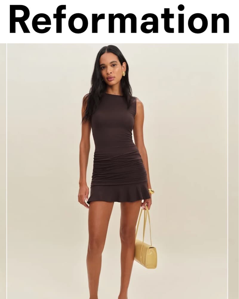 Reformation Amelia Ruched Mini Dress - Image 1