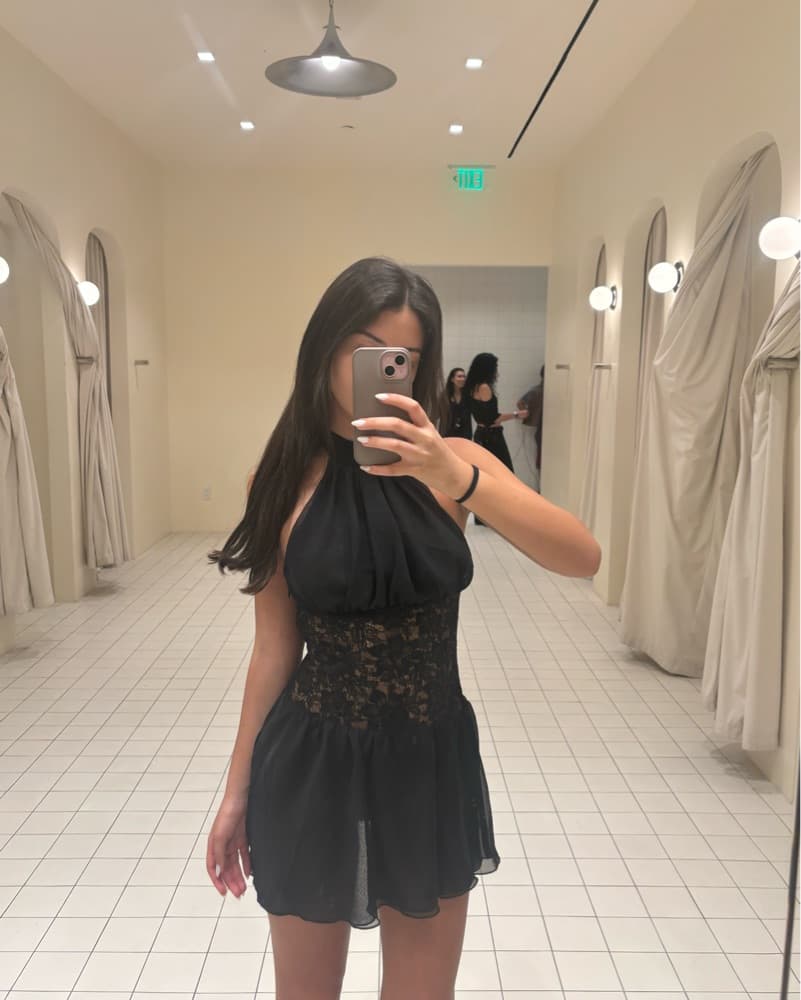 High Neck Sequin Mini Dress  - Image 1