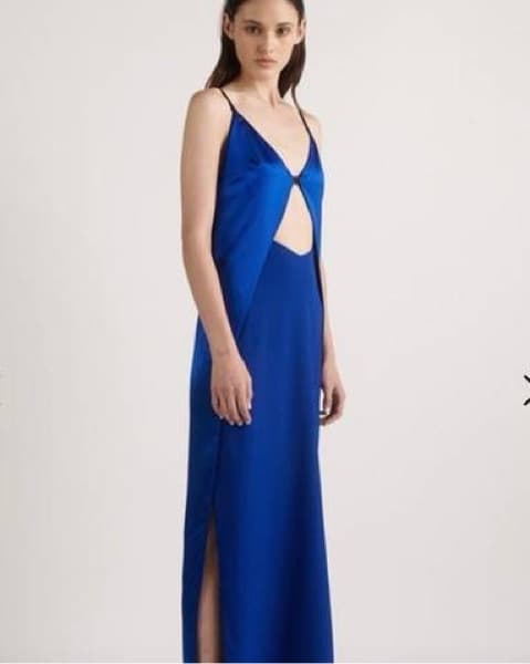 Dion Lee Peekaboo Silk Cobalt Dress - Image 2
