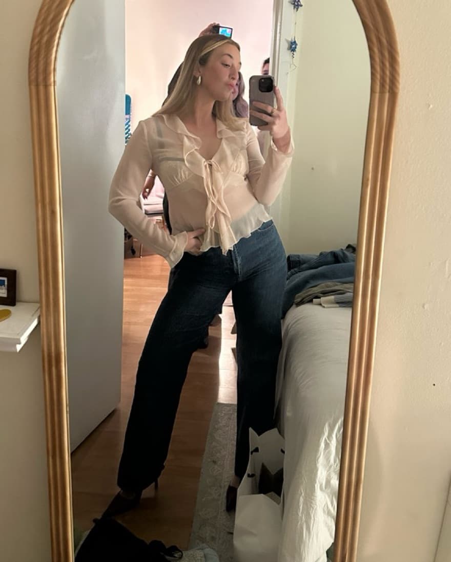 Pink Sheer Aritzia Top - Image 1