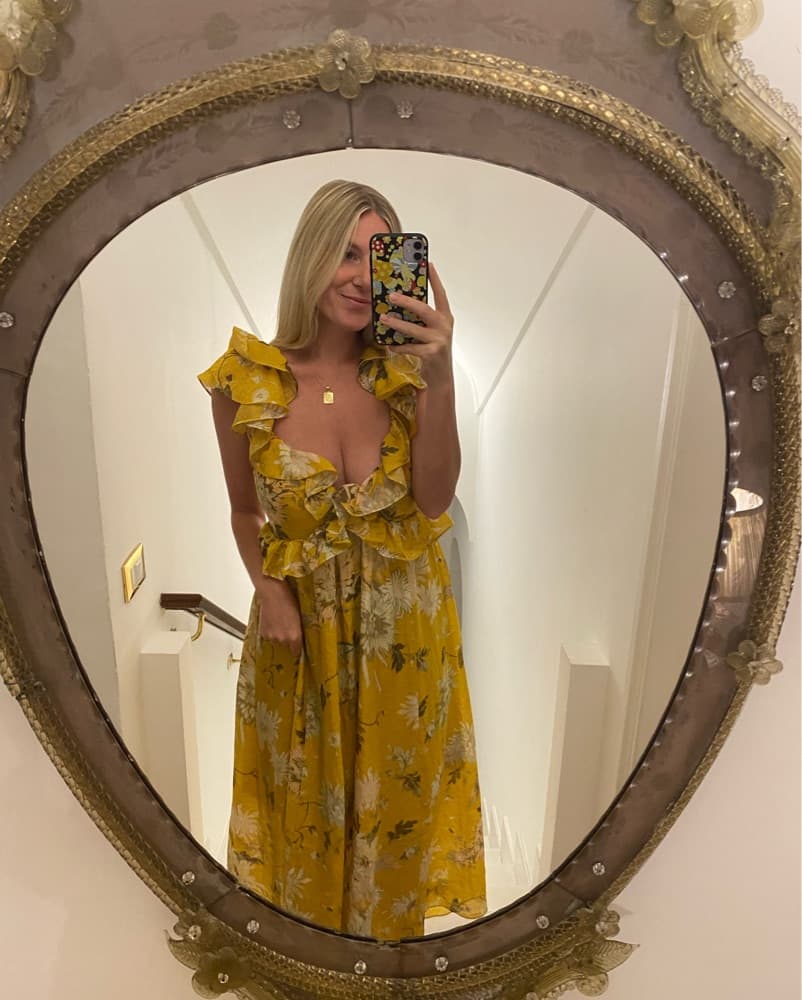 Vibrant Floral Ruffle Maxi Dress - Image 1