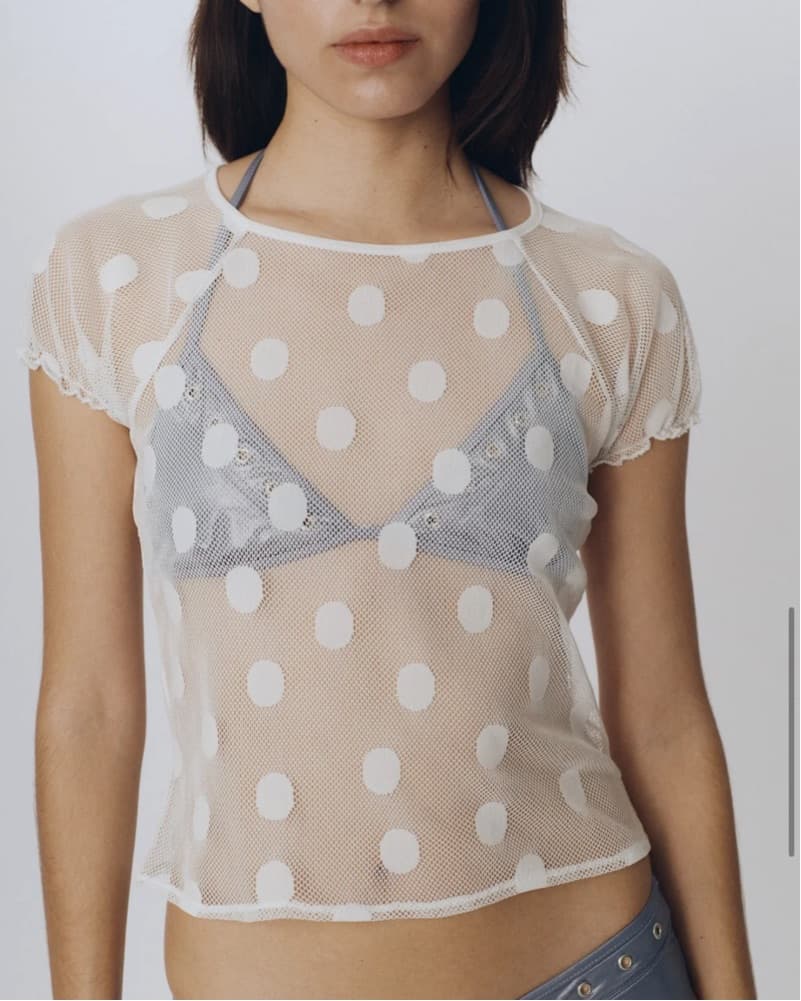 Polka Dot Mesh Top -Lolita top - Image 2