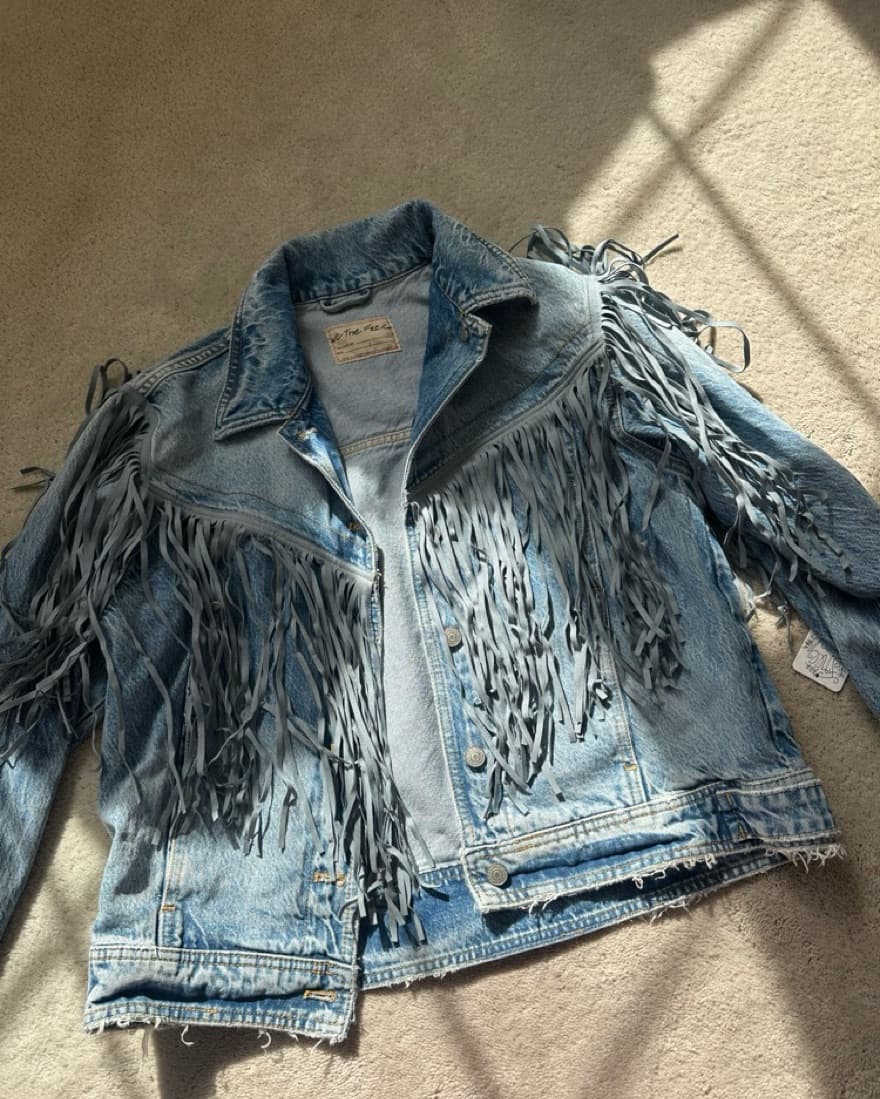 NWT Free People fringe Jean Jacket - Image 3