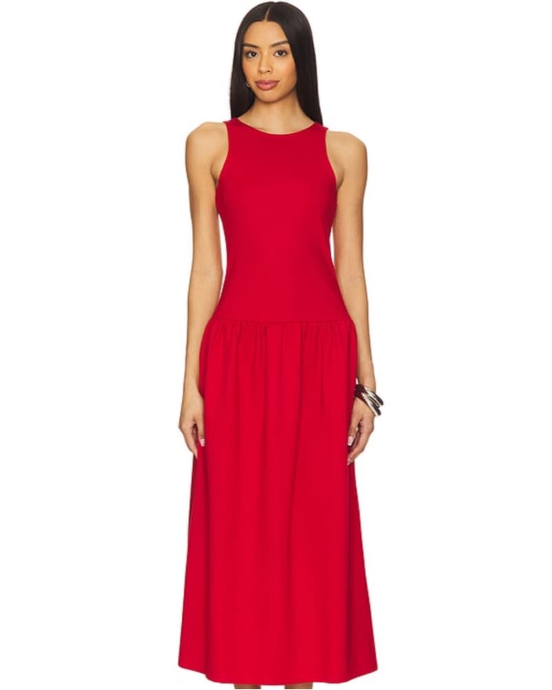 Dropwaist Red Midi Dress - Image 1