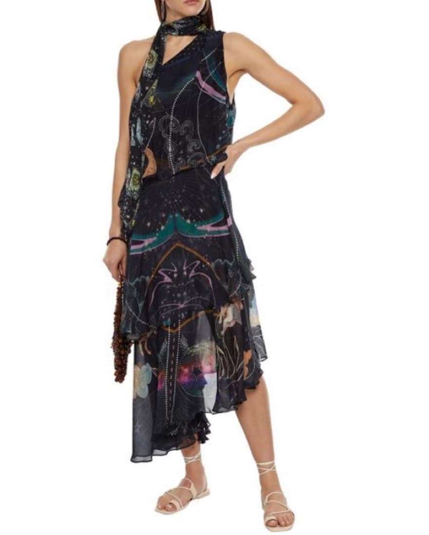 Camilla Silk Ruffle Dress  - Image 4