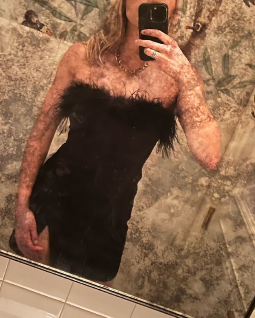 Boutique Black Mini Dress W Feathers - Image 1
