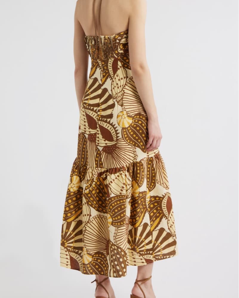 Farm Rio Shell Mix Sand Linen Dress - Image 2