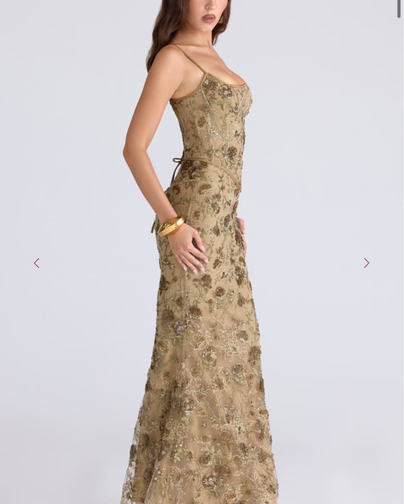 House Of CB Naima Floral Sequin Gown - Image 5