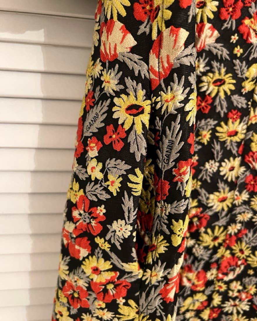 GANNI Jaquard A Shaped Mini Dress - Image 6