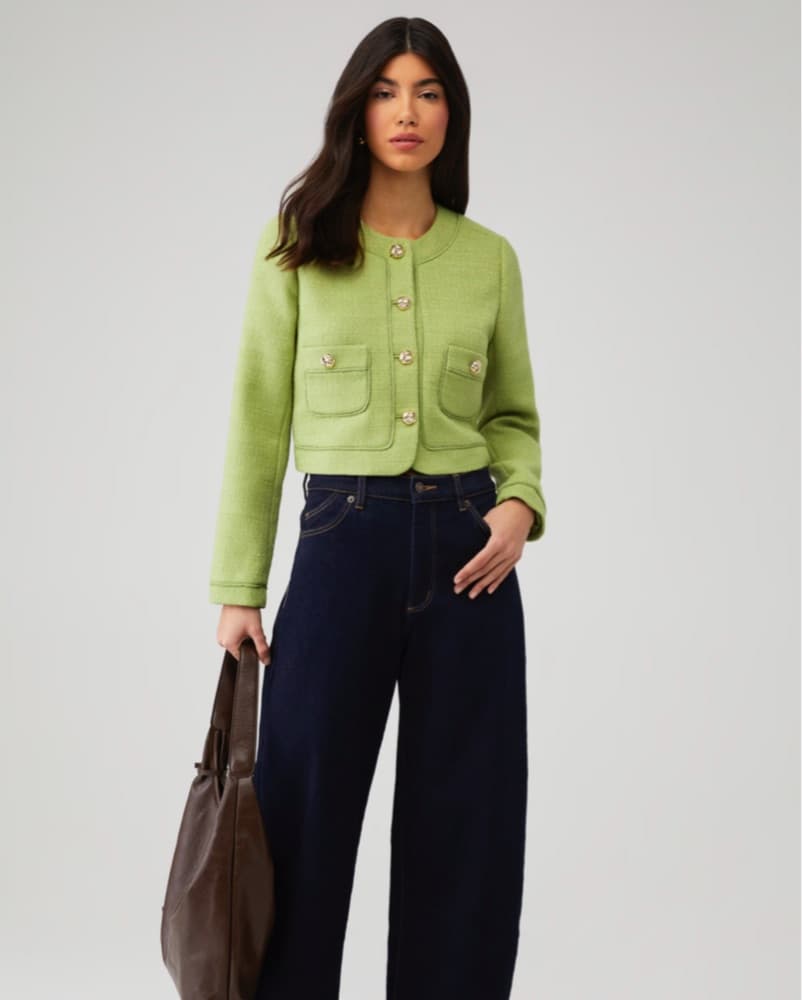 ÊTRE AIMÉ Chic Green Tweed Suit Set - Image 5