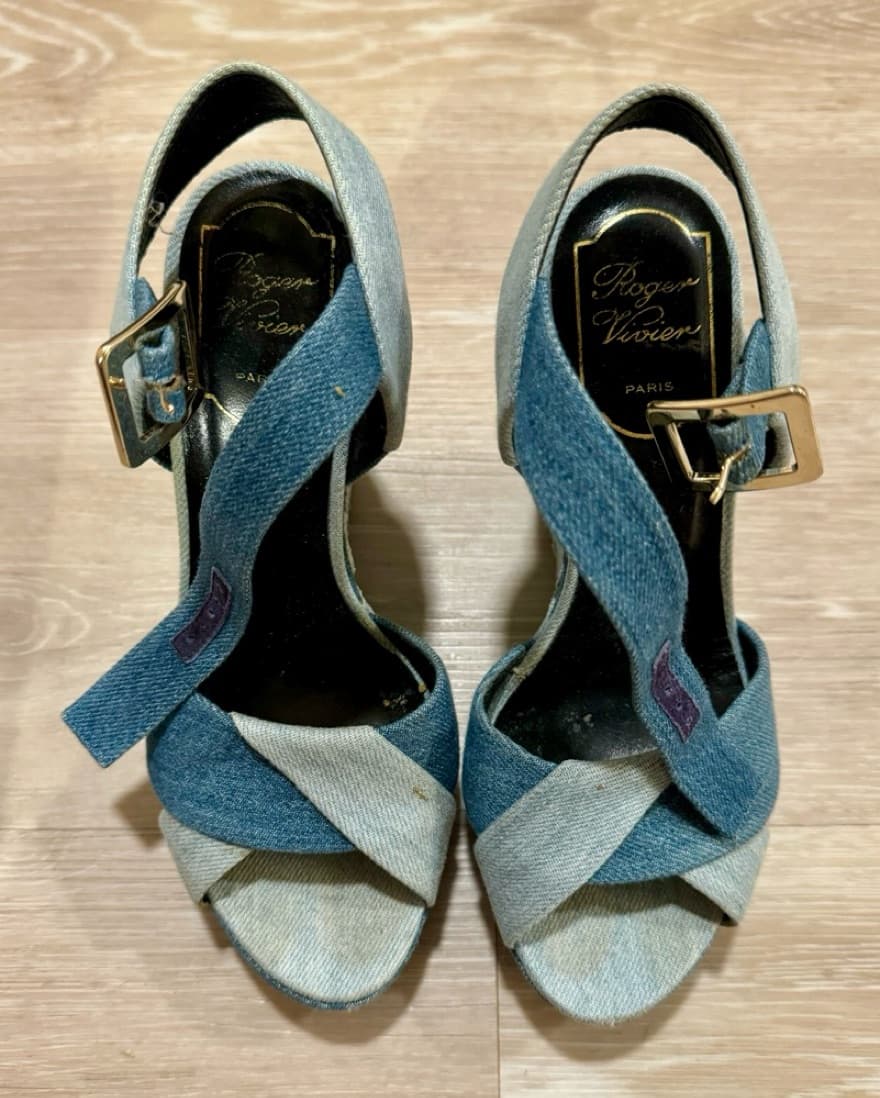 Roger Vivier Daisy Denim Platform Sandal - Image 3