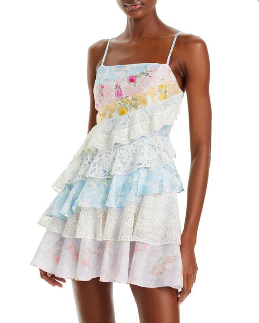 LoveShackFancy Imata Silk Mini Dress - Image 1