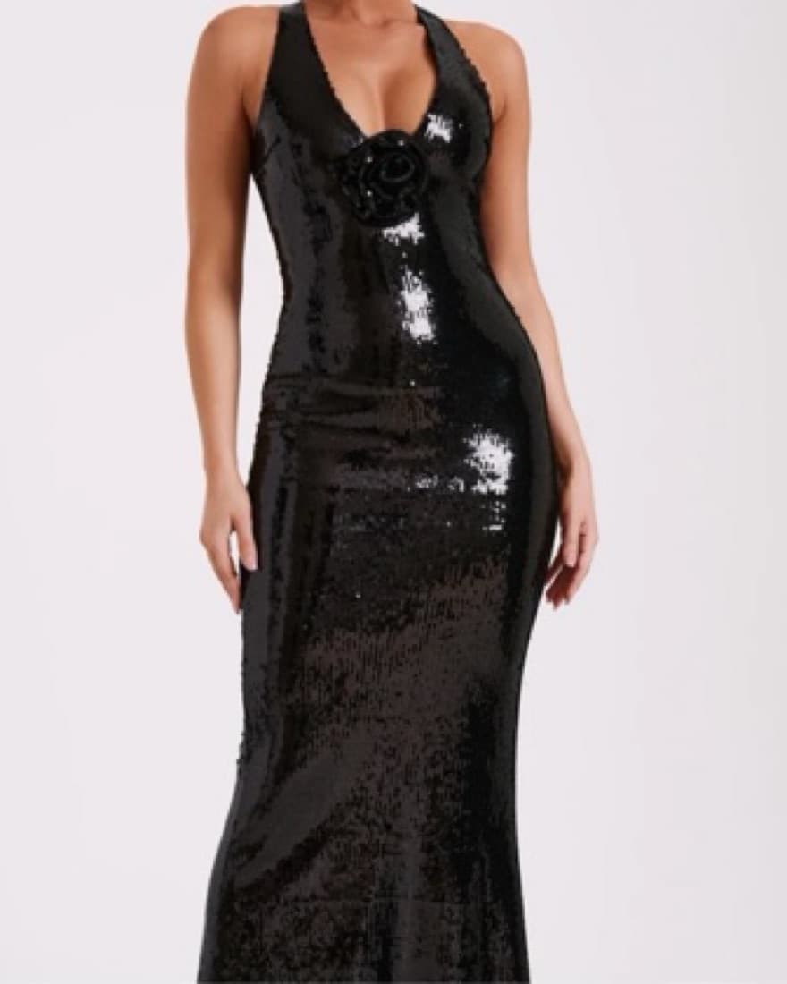 Meshki blaxk Sequin gown - Image 2