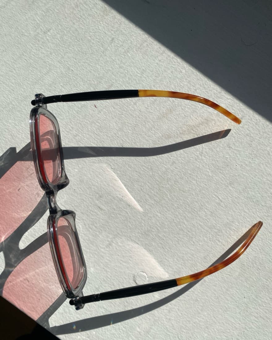 Gray + Pink Lense Thrift Sunglasses  - Image 3