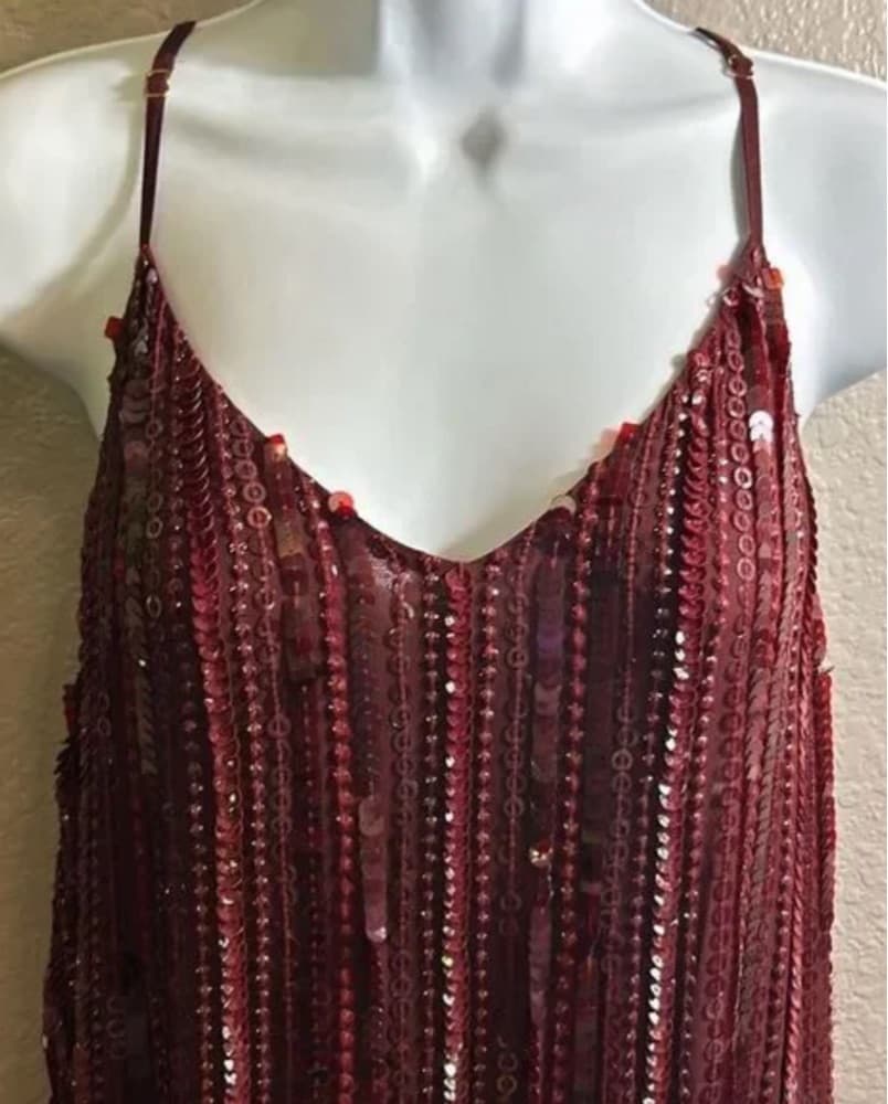 Burgundy Sequin Dress - Image 1