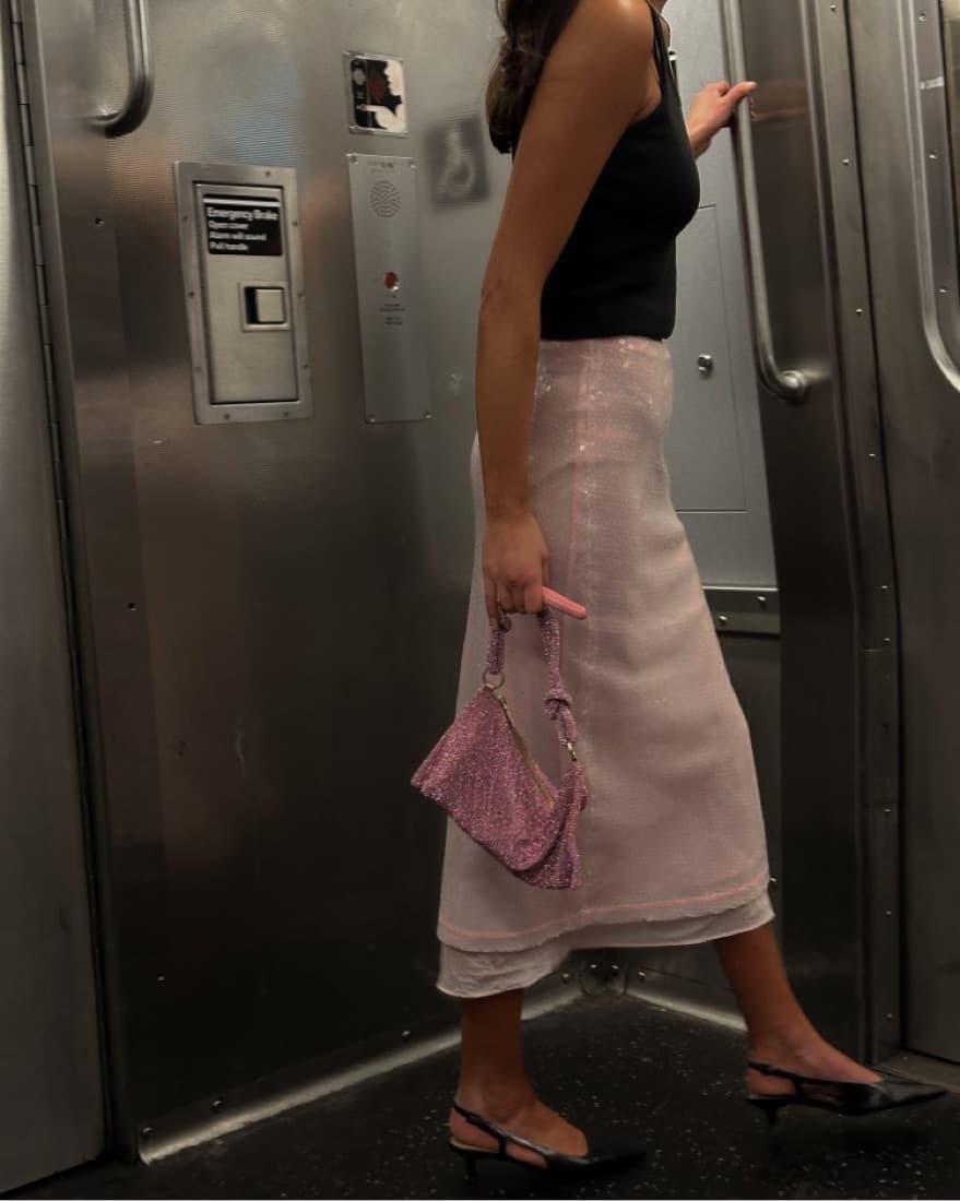 PINK SEQUIN SKIRT - Image 3