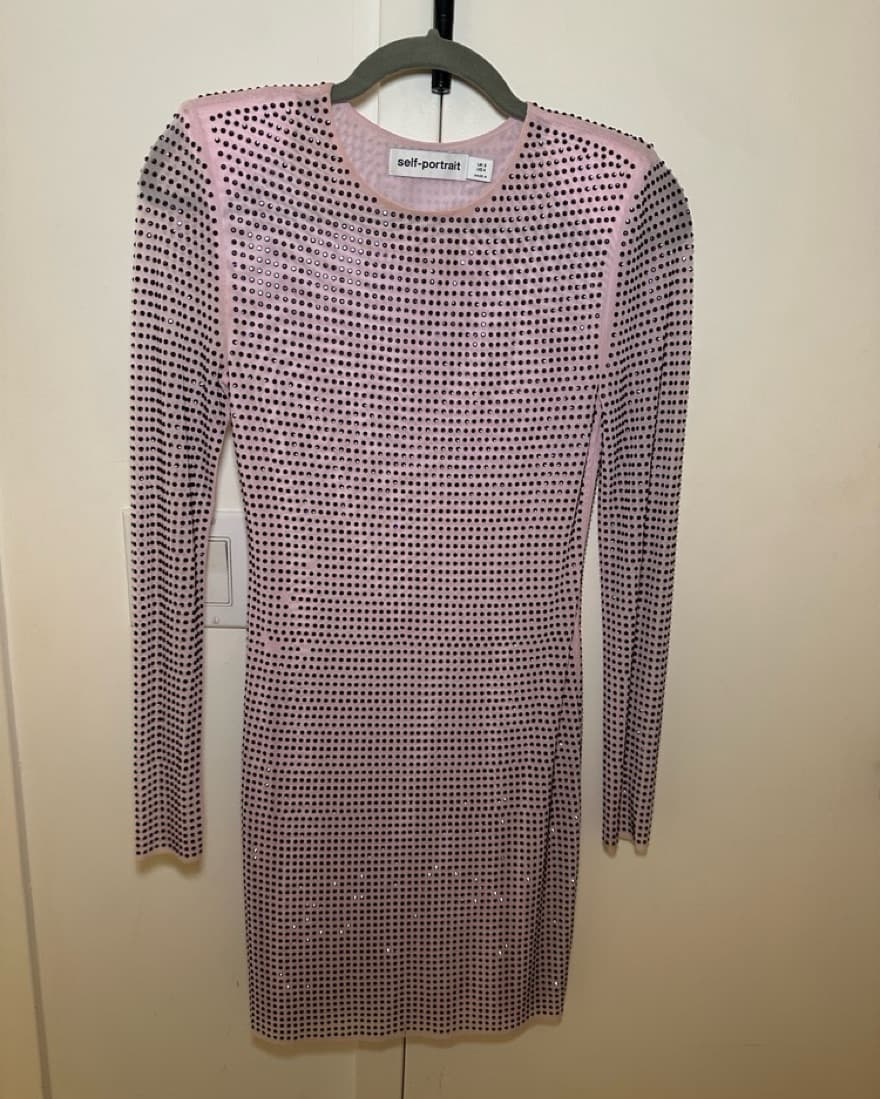 Self-Portrait Rhinestone Mini Dress - Image 1