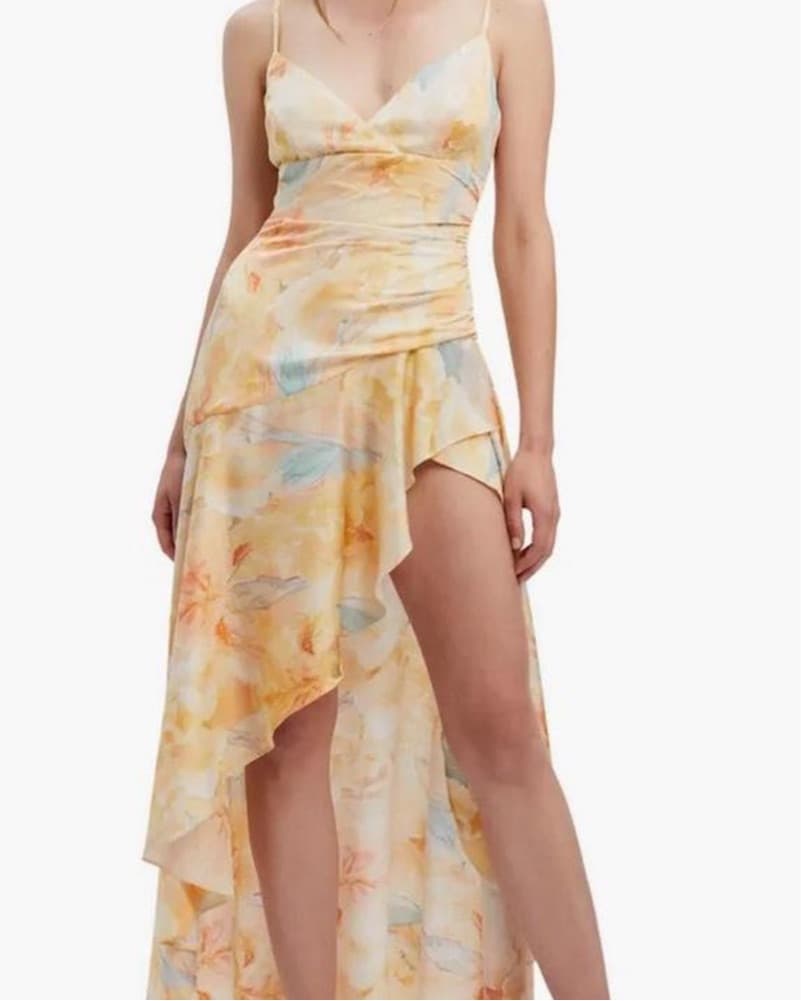 Bardot Yellow Floral High Low Dress  - Image 1