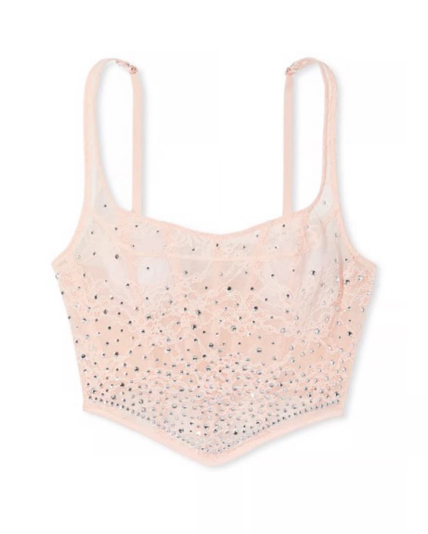 Victoria secret pink shiny corset top - Image 1