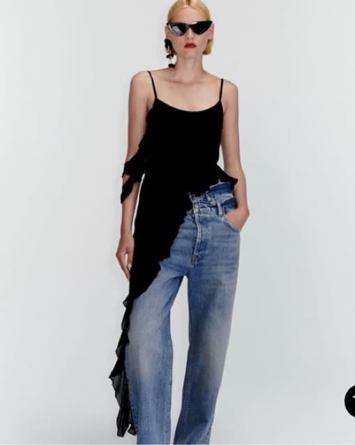 zara ruffled asymmetrical top dupe!  - Image 1