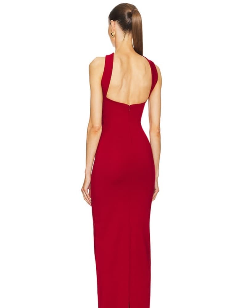 Helsa The Stephanie Dress In Deep Red - Image 3
