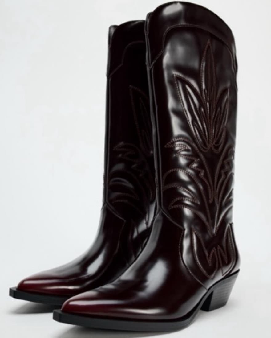 Cowboy Boots - Burgundy Red - Image 1