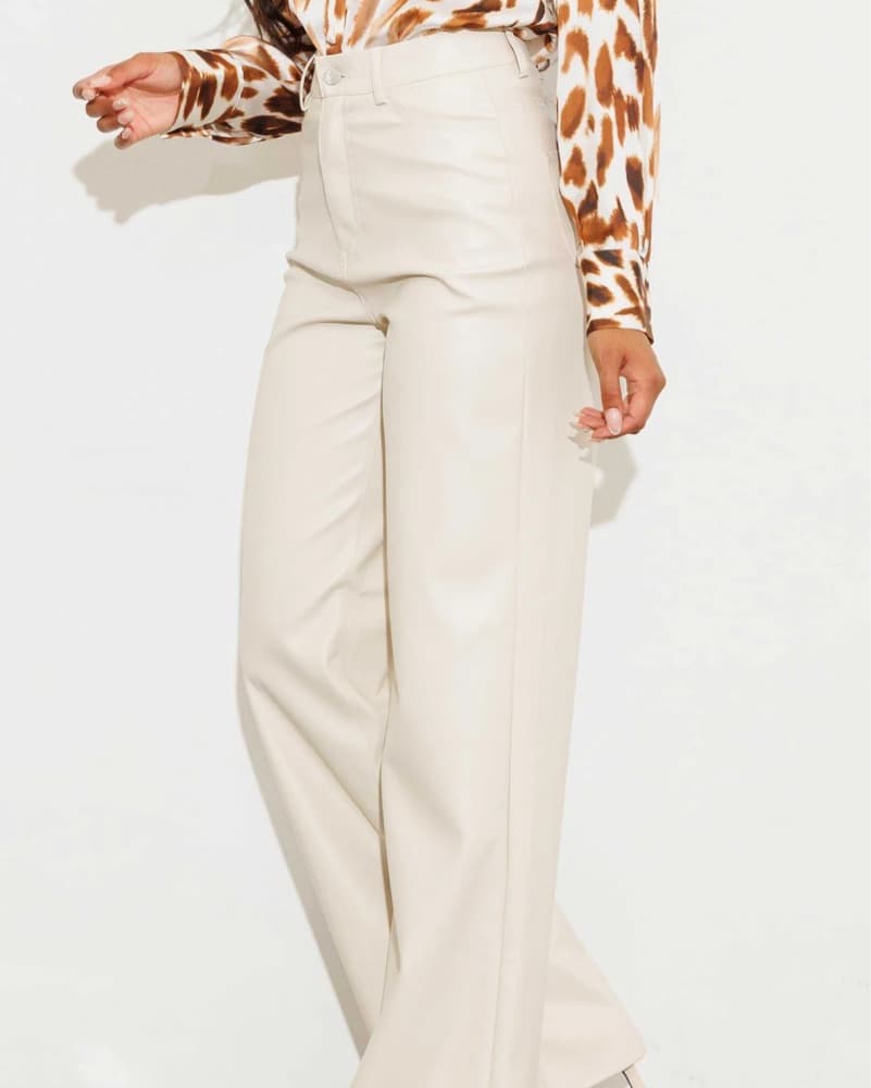 Vibrant M.i.U Wide Leg Vegan Leather Pan - Image 1