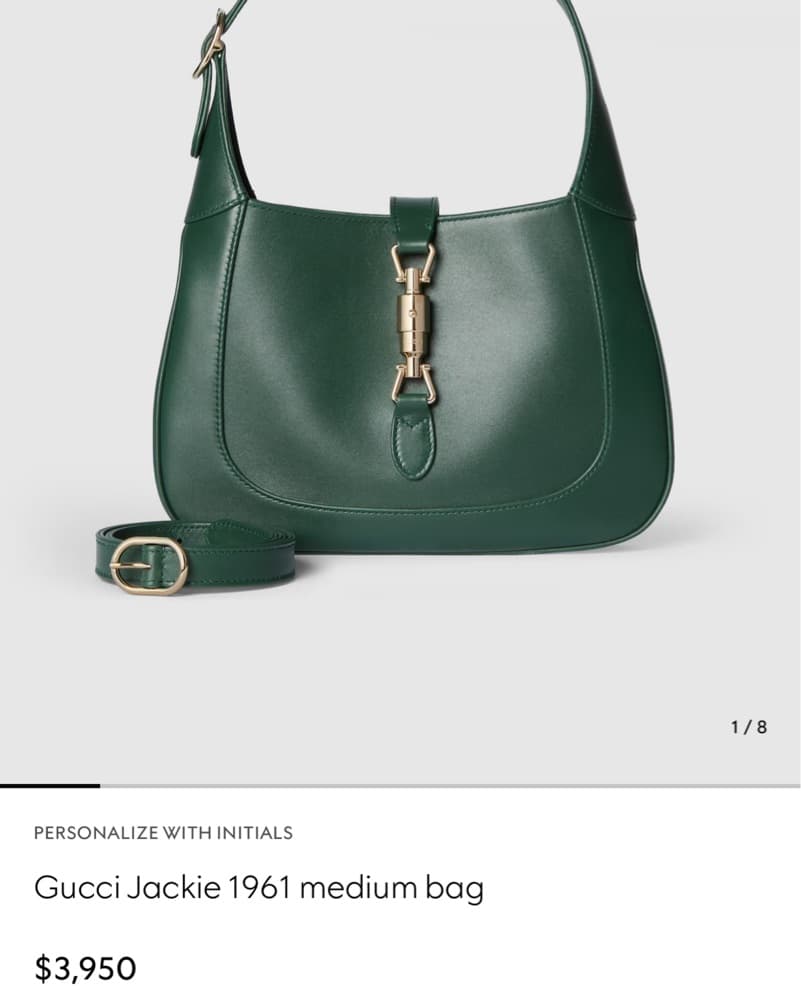 Green Gucci Jackie 1961 Handbag - Image 3