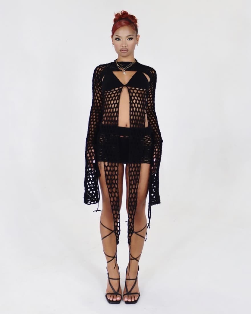 Black Handmade Crochet Set 3 Piece - Image 1