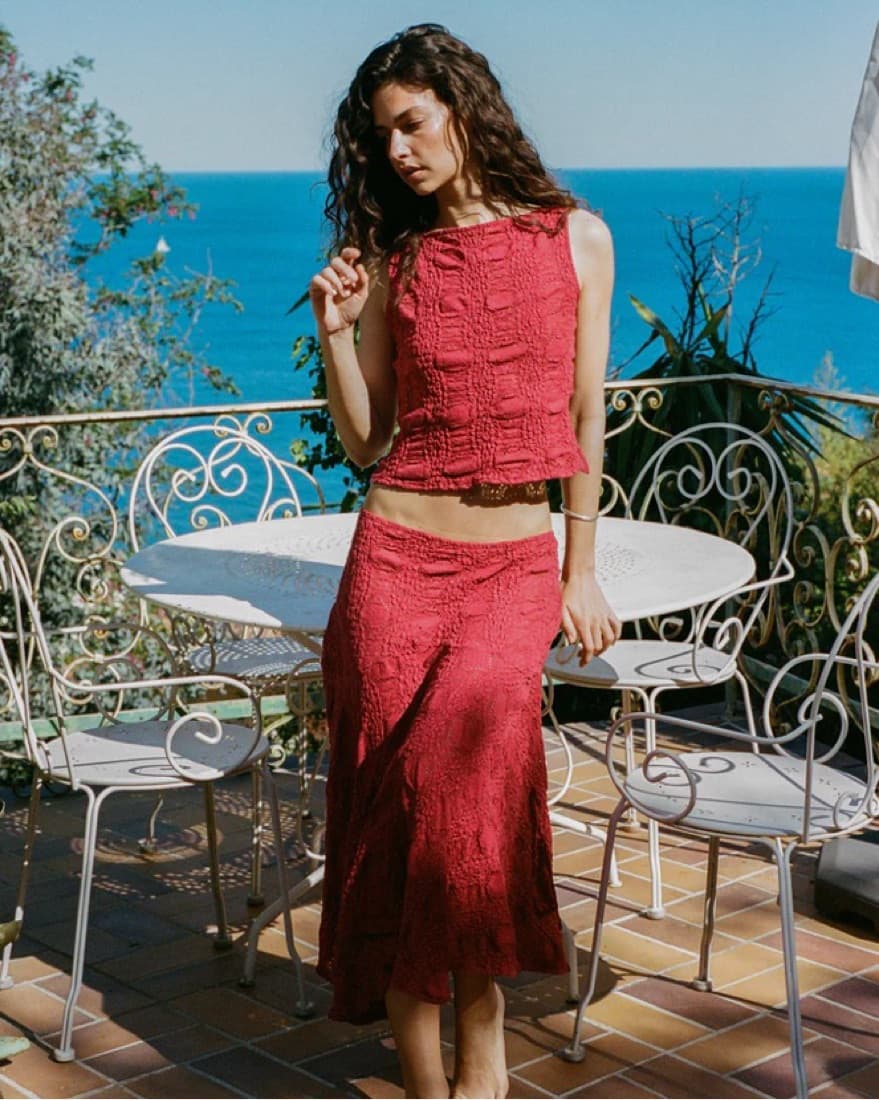 Red withjean set - Image 1