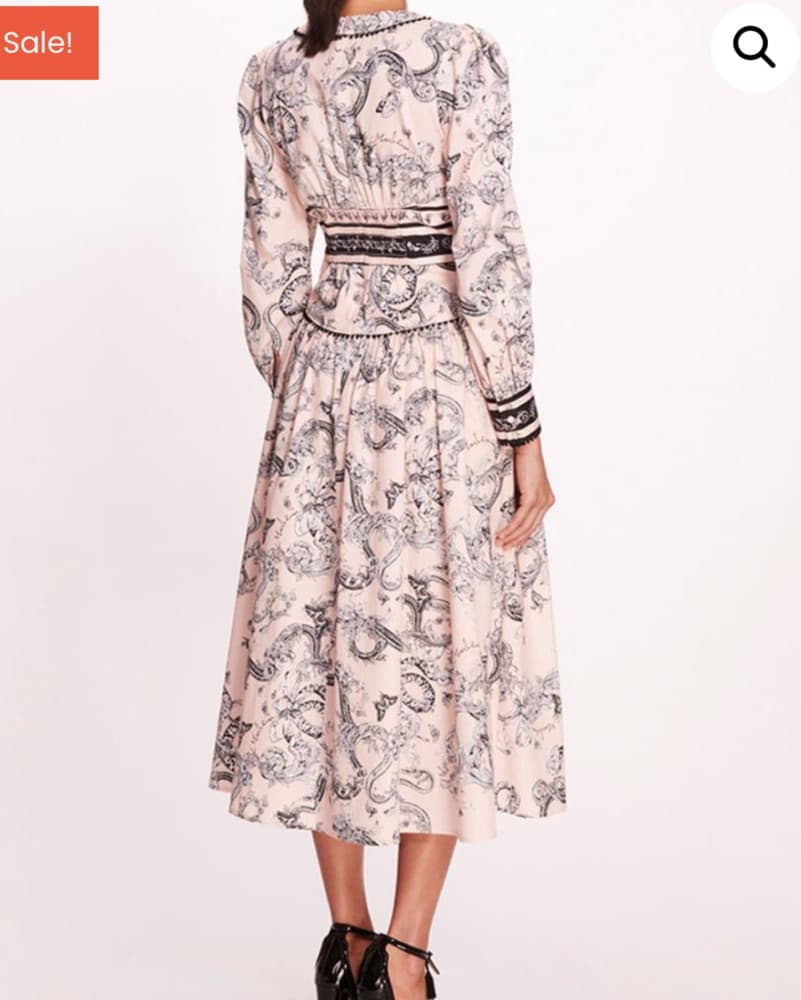 Marchesa Tansy Paisley Print Midi Dress - Image 4