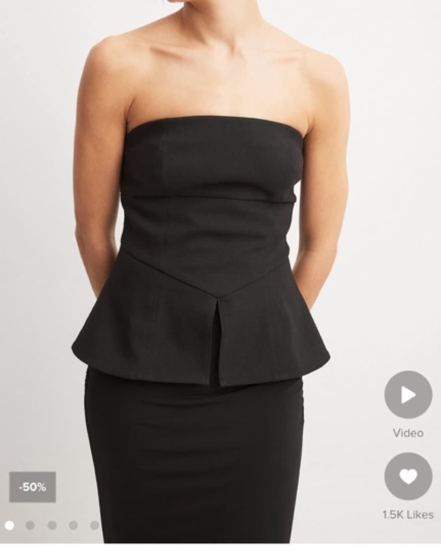 NA-KD Peplum Strapless Top  - Image 3