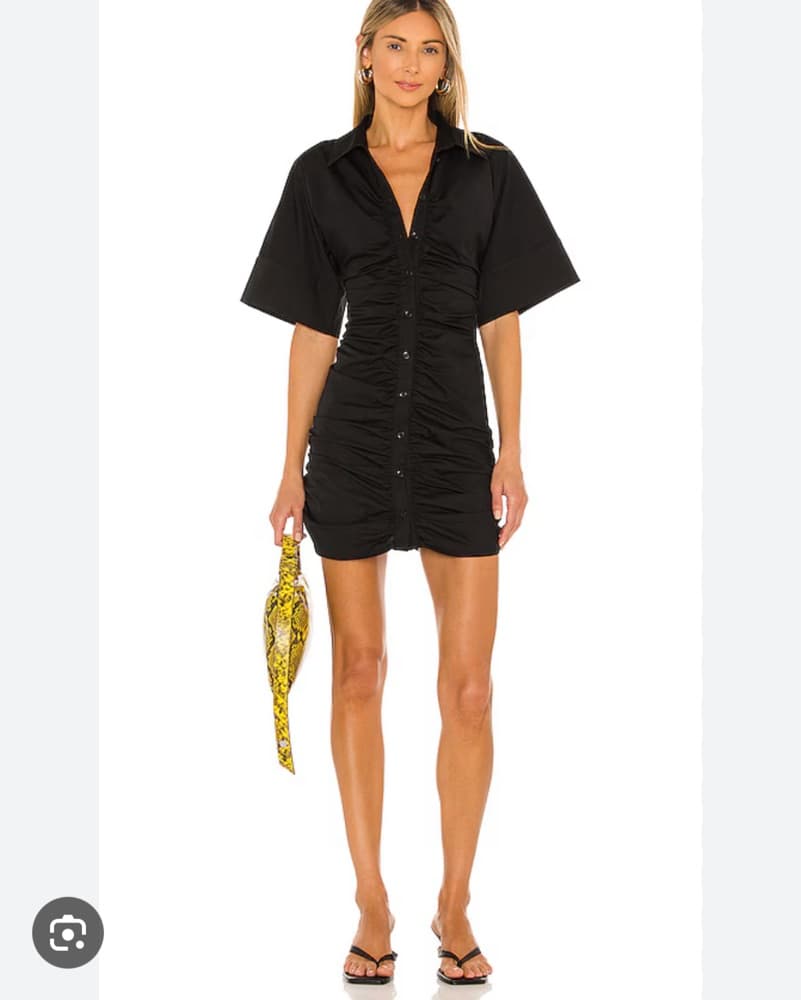 Ruched Button-Down Mini Dress - Image 1