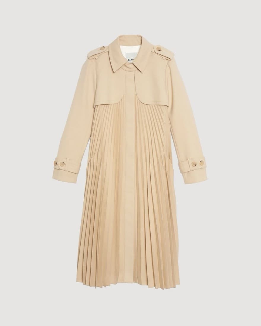 Sandro Pleated Trench Coat - Image 3