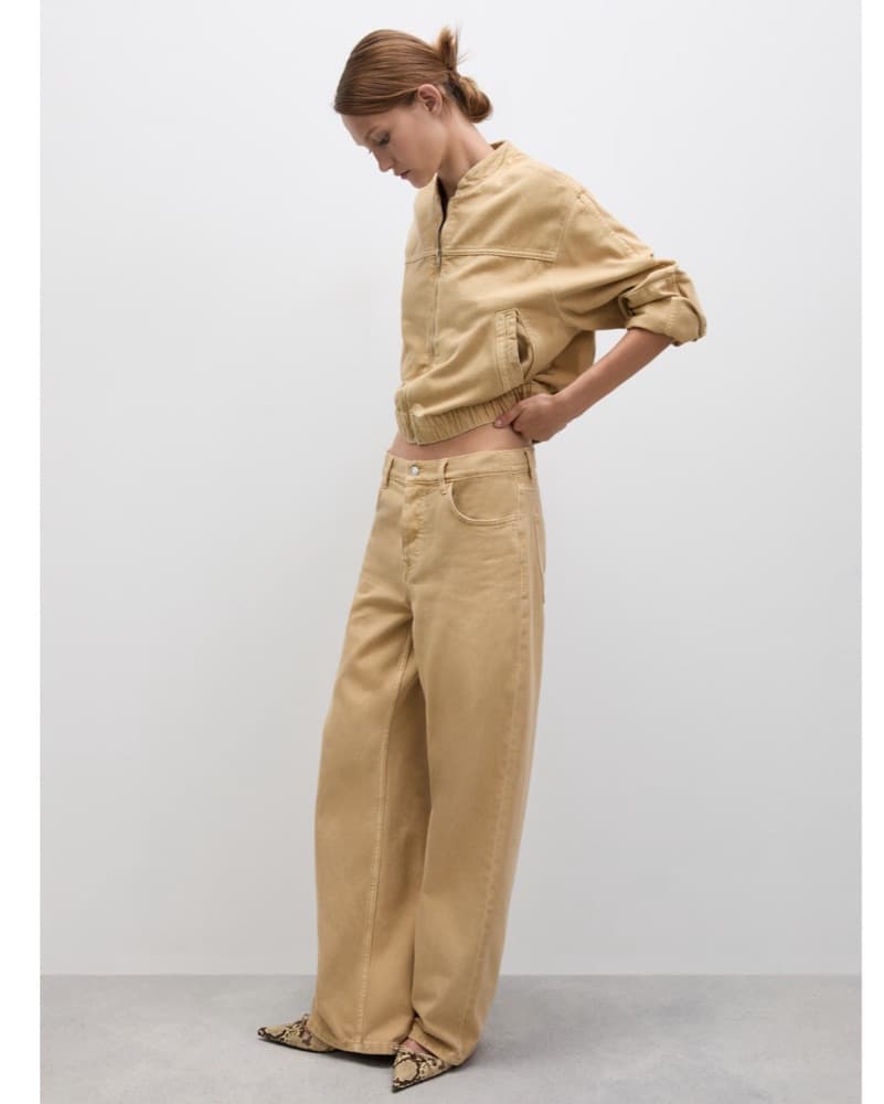 Muted Yellow Loose-Fit Jean Set - Image 1