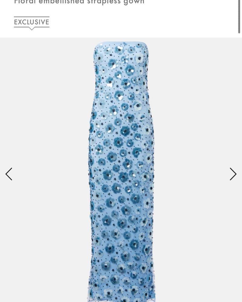 Blue Beaded Gown - ROTATE - Image 2