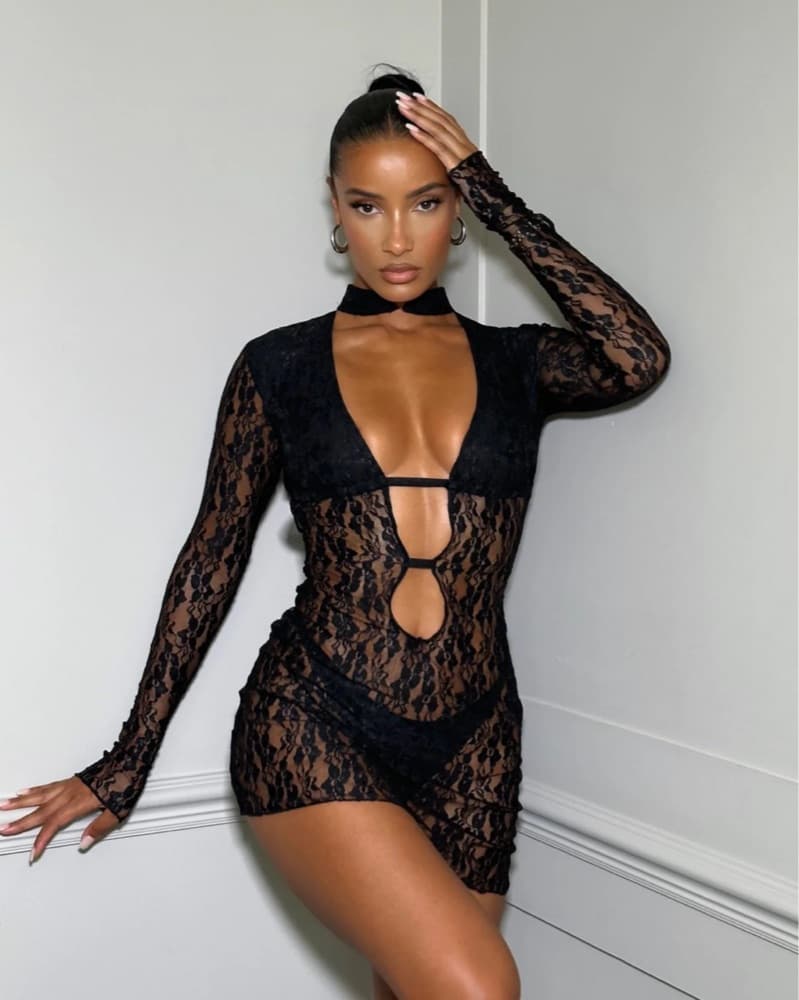 Outcast Black Lace Dress - Image 1