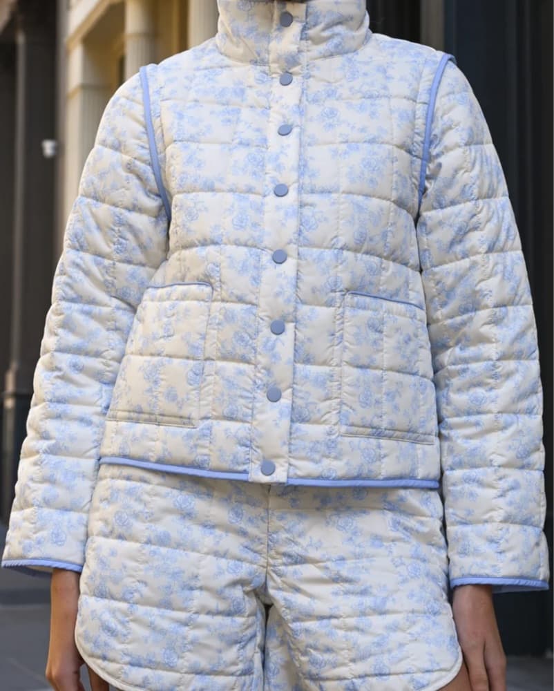 Blue and White Quilted Jacket / Vest - Image 1