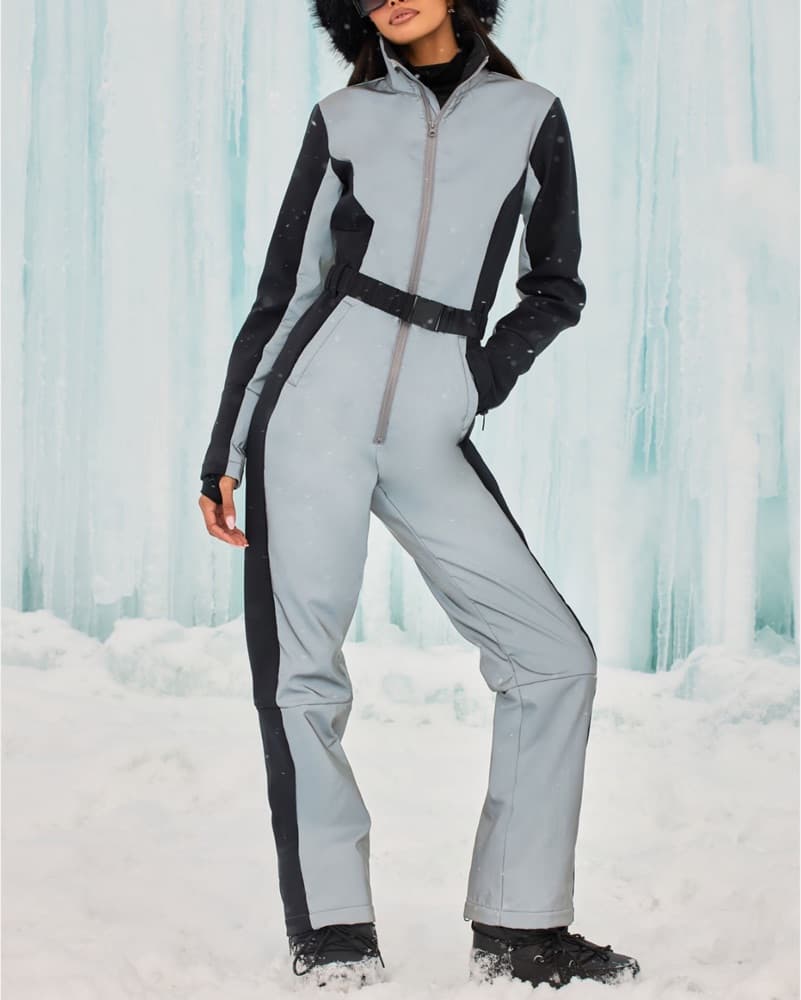 Sleek Monochrome Ski Jumpsuit - Image 1