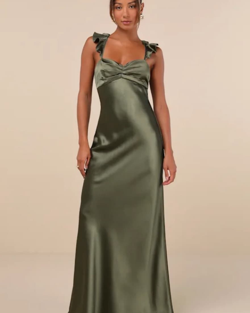 Lulis Olive Green Formal Dress  - Image 1