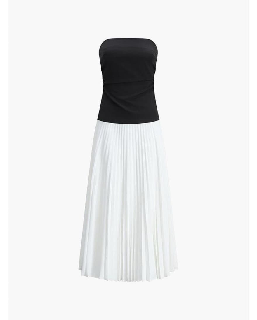 Sleeveless Pleated Long Dress  - Image 1