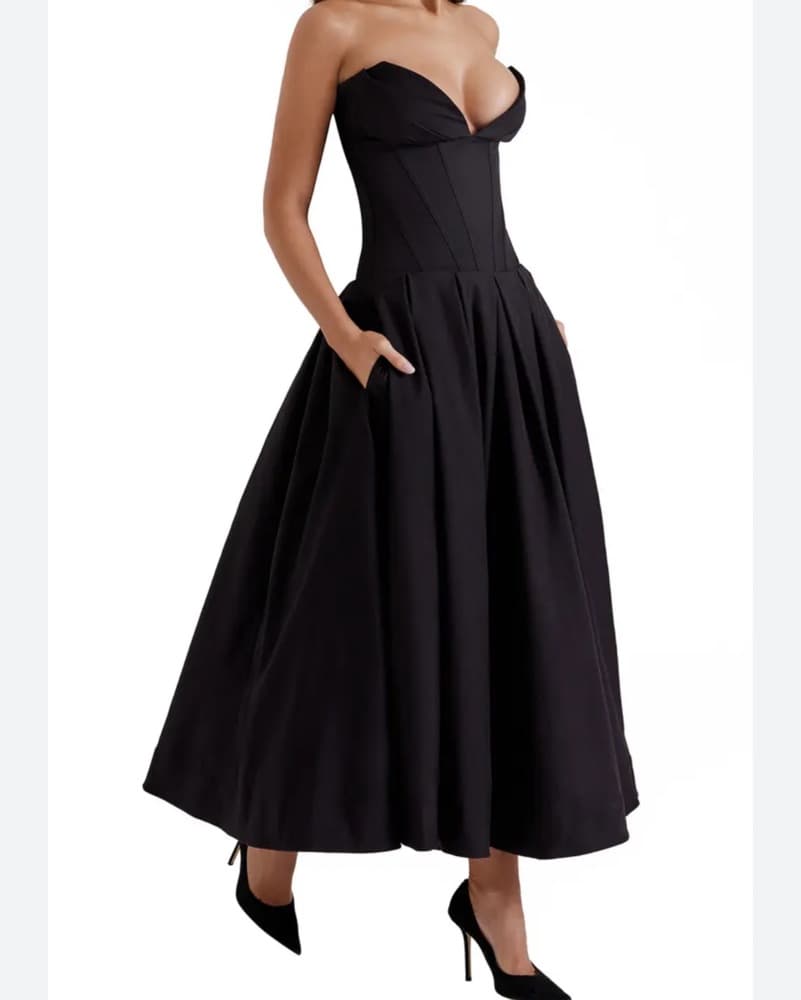 House Of CB Lady Strapless Midi Dress - Image 1